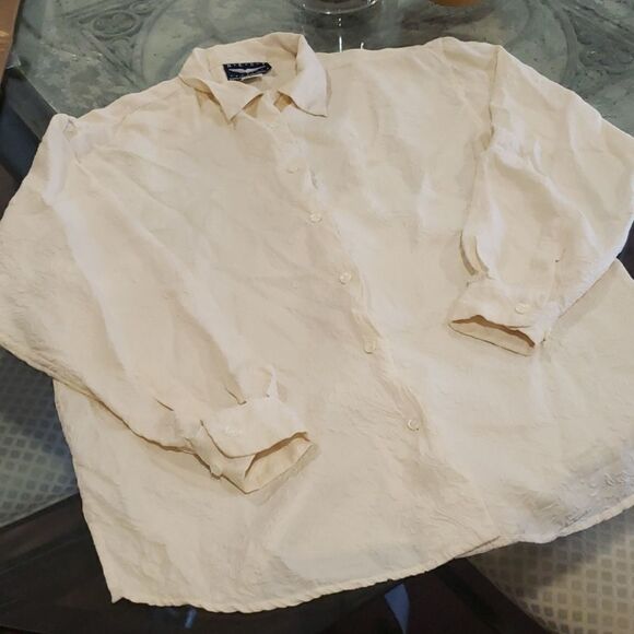 silk Best American clothing co. Medium Fit silk blouse Long Sleeve - Picture 1 of 5